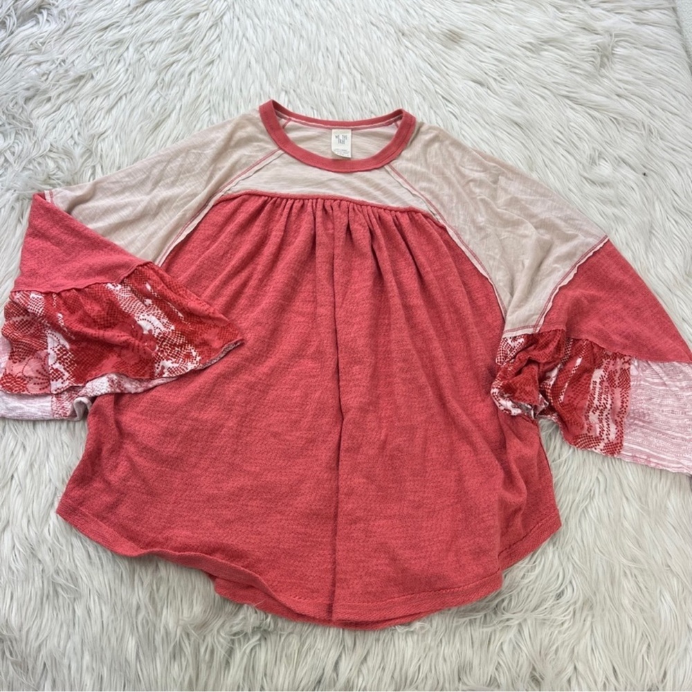 Free People We The Free Friday Fever Pattern Mix Top - Picture 5 of 11